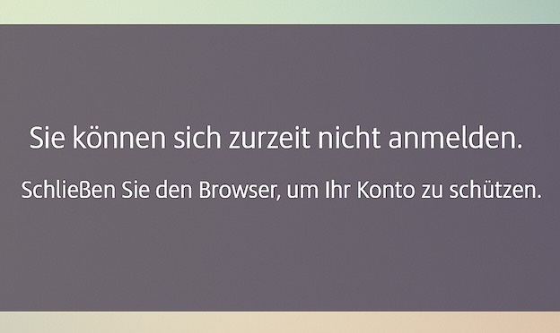 Sie können sich zurzeit nicht anmelden.
