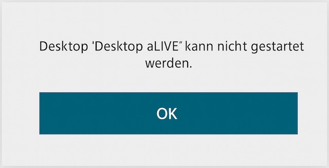 Desktop kann nicht gestartet werden